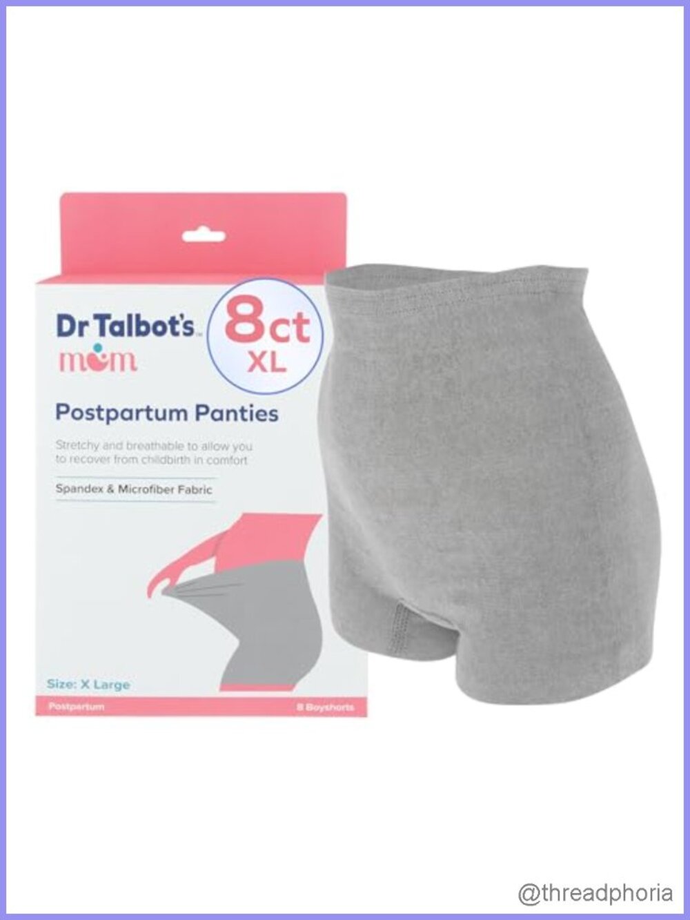 Postpartum Underwear for Women, High Stretch Microfiber Boy Shorts